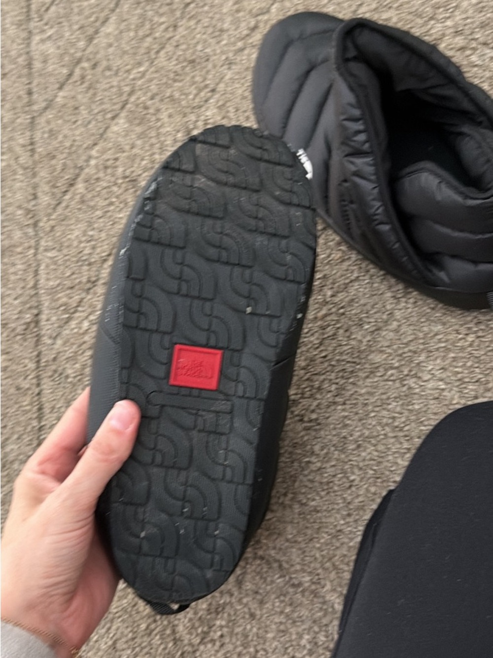 The North Face Black Quilted Insulated Slip-On Mule Booties - Picture 4 of 4